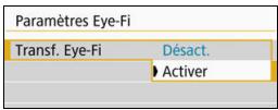 CANON 800D - Sélectionnez [Paramètres Eye-Fi]. - 1