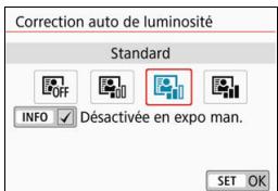 CANON 800D - Sélectionnez [Auto Lighting Optimizer/Correction auto de luminosité]. - 1
