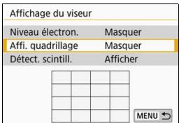 CANON 800D - Sélectionnez [Affichage du viseur]. - 1