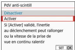 CANON 800D - Sélectionnez [PdV anti-scintill]. - 1