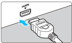 CANON 800D - Branchez le cable HDMI sur l'appareil photo. - 1