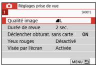 CANON 800D - Écran de menu - 2