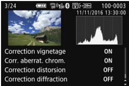 CANON 800D - - Informations de correction des aberrations de l'objectif - 1