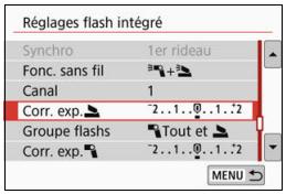 CANON 800D - Correction d'exposition au flash - 1
