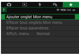 CANON 800D - Création et ajout de l'onglet Mon menu - 1