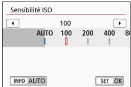 CANON 800D - Réglez la sensibilité ISO. - 1