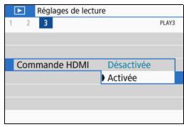 CANON 800D - MENU Utilisation des téléviseurs HDMI CEC - 1
