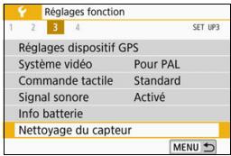 CANON 800D - MENU Nettoyage manuel du capteur - 1