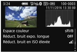 CANON 800D - - Informations sur l'espace couleur / la réduction du bruit - 1