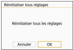 CANON 800D - Sélectionnez [Réinitialiser tous régliages]. - 1