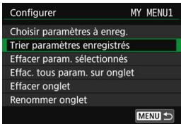 CANON 800D - Réglages de l'onglet Mon menu - 1