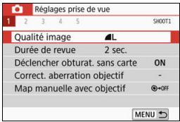 CANON 800D - MENU Réglage de la qualité d'enregistrement des images - 1