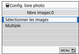 CANON 800D - Sélectionnez [Config. livre photo]. - 1