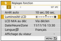 CANON 800D - MENU Réglage de la luminosité de l'écran LCD - 1