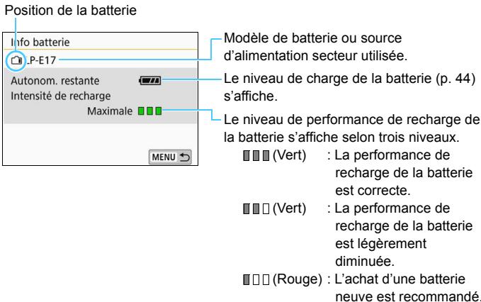 CANON 800D - Sélectionnez [Info batterie]. - 1