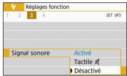 CANON 800D - MENUDésactivation du signal sonore - 1