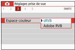 CANON 800D - Sélectionnez [Espace couleur]. - 1