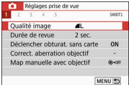 CANON 800D - Affichez I'ecran du menu. - 1