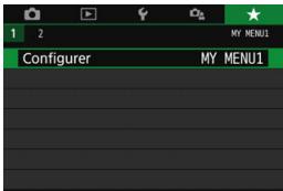 CANON 800D - Enregistrement des éléments de menu dans le ou les onglets Mon menu - 1