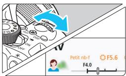 CANON 800D - Positionnez la molette de sélection des modes sur <Av> . - 1