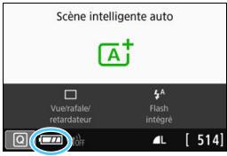 CANON 800D - Indicateur du niveau de charge de la batterie - 1