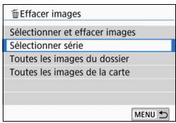 CANON 800D - MENU Spécification de la plage des images à effacer - 1