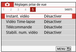 CANON 800D - Réglage de la durée de l'enregistrement d'instantanés video - 1