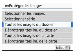 CANON 800D - MENU Protection de toutes les images dans un dossier ou sur une carte - 1