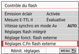 CANON 800D - Réglage des fonctions personalisées du flash Speedlite externe - 1