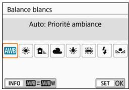 CANON 800D - WB : Correspondance avec la source lumineuse - 2