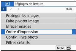 CANON 800D - MENURéglage des options d'impression - 1