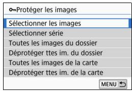 CANON 800D - Sélectionnez [Protégé les images]. - 1