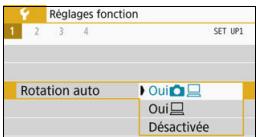 CANON 800D - MENURotation automatique des images verticales - 2