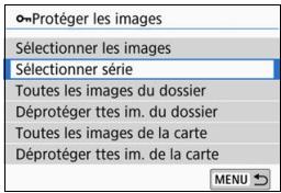 CANON 800D - MENU Spécification de la plage des images à protégger - 1