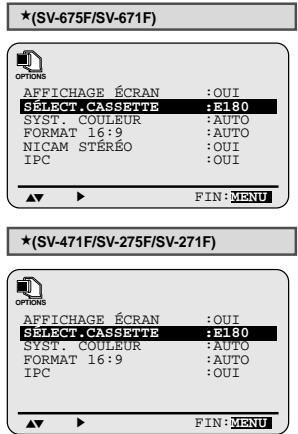 SAMSUNG SV271F - Sélectionnez le type de cassette - 1