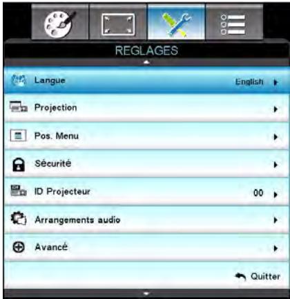 OPTOMAR HD36 - REGLAGES - 1