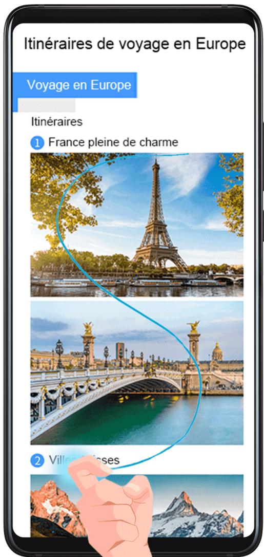 HUAWEI NOVO 5T - Utiliser l'articulation d'un doigt pour faire une capture d'écran défilant - 1