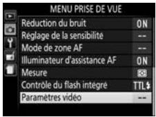 NIKON D3300+18-105VR+FT+86 - Sélectionnez Paramètres video. - 2