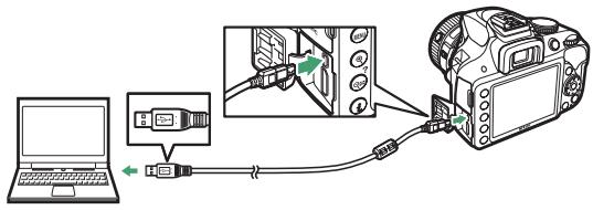 NIKON D3300+18-105VR+FT+86 - Branchez le cable USB. - 1