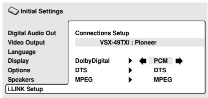 PIONEER DV 757 Al - Connections Setup (Configuration des connexions) - 2