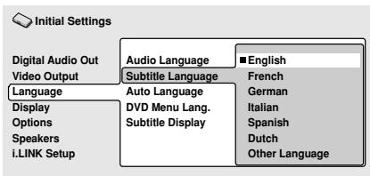 PIONEER DV 757 Al - Subtitle Language (Langue des sous-titres) - 1
