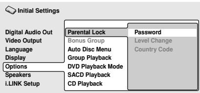 PIONEER DV 757 Al - Sélectionnez 'Password'. - 1
