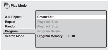 PIONEER DV 757 Al - Sélectionnez 'Create/Edit' dans la liste des options de programme. - 1