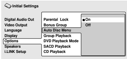 PIONEER DV 757 Al - Auto Disc Menu (Menu du disque automatique) - 1