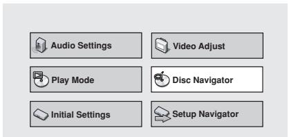 PIONEER DV 757 Al - Appuyez sur SETUP et selectionnez 'Disc Navigator' sur l'affichage OSD. - 1