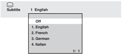PIONEER DV 757 Al - Appuyez plusieurs fois sur SUBTITLE pour sélectionner une option de sous-titrage. - 1