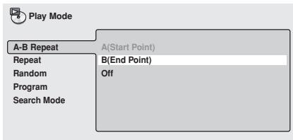 PIONEER DV 757 Al - Appuyez sur ENTER sur 'B (End Point)' pour définir le point de fin de la boucle. - 1