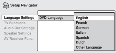 PIONEER DV 757 Al - Sélectionnez une langue DVD. - 1