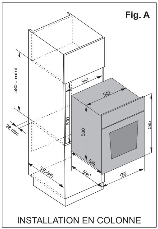ARTHUR MARTIN FE5426NG - Mise en place de l'appareil - 2