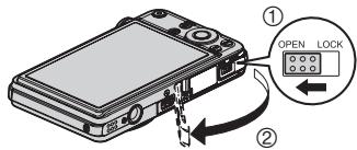 CASIO EX-S12BKECD - Ouvrez le couvercle de batterie. - 1